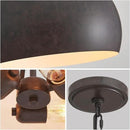 WUZUPS Chandelier Rustic Farmhouse Industrial Round Ceiling Pendant LED Light Fixture with Open Bottom Drum Shade, H 15.7" x W 13.4", Distressed Rust by CozyNest Decor