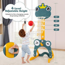 Costzon Toddler Basketball Hoop, 4-in-1 Kids Sports Activity Center with Rim, Soccer Goal, Golf, Ring Toss, Height Adjustable Kids Basketball Hoop with Fillable Base for Indoor Outdoor (Green Frog) by TinyTreasures Baby Boutique