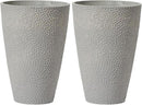 LA JOLIE MUSE 20 inch Tall Planters Set of 2, Tall Round Planters for Outdoor Plants, Grey Flower Pots for Front Door,Patio and Deck,Honeycomb. by CozyNest Decor