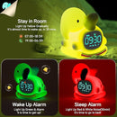 Alarm Clock for Kids with Night Light, Sleep Training Clock Time to Wake Clock, Rechargeable Silicone Light for Bedroom, Perfect Sleep Companion for Boys Girls, Green Elephant by TinyTreasures Baby Boutique
