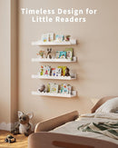 Nursery Book Shelves, 4-Pack White Floating Shelves for Wall Kids, Scalloped Shelves, Wall Book Shelves for Bedroom Kids, Toddler Room, Baby Room, Nursery Decor by TinyTreasures Baby Boutique