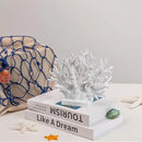 5.8" H White Coral Decor, Resin Coral Statue, Nautical Decorations for Home, Bedroom, Bathroom, Living Room, Beach/Coastal/Ocean Themed Cabinet Shelf Tabletop Decor by CozyNest Decor