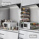 Magnetic Spice Rack for Refrigerator, 6 Pack Magnetic Shelf, Fridge Magnet Organizer with Moveable 12 Hooks, Magnetic Fridge Shelf for Kitchen Organization and Storage (6 Pack) by CozyNest Decor