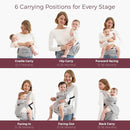 Momcozy Baby Carrier with Hip Seat, 2-in-1 Forward-Facing Carry for Active Babies, Detachable Hands-Free Carrier up to 44lbs, Breathable Infant Carrier Fits Waist Sizes up to 45 Inches, AirMesh Grey by TinyTreasures Baby Boutique