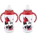 NUK Learner Cup, 10 Oz, Pack of 2, Minnie Mouse – Soft Spout, Easy-Grip Handles, BPA Free, Spill Proof Transition Sippy Cup by TinyTreasures Baby Boutique