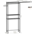 Over Washer and Dryer Shelves,3 Tier Adjustable Wire Shelving Laundry Room Storage Organization Clothes Drying Rack with Mounted on the Wall Expandable Hanger Rods&Hook,55"~74.5"Wx13.4"Dx77"H by CozyNest Decor