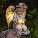 Choies Solar Angel Garden Statue Outdoor Decor,Praying Angel Sculpture for Outside,Home,Patio,Yard,Cemetery,Perfect Birthday or Valentines Day Angel Gifts for Women,Mom by GreenHaven Gardens