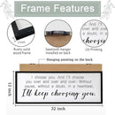I Choose You Sign Wall Decor Art Above Bed 32X12 Inch I Love You Romantic Wood Framed for Master Bedroom Over Bed I'll Keep Choosing You Sign (Black) by CozyNest Decor