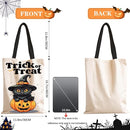TYL&TYS Halloween Treat Bags, 3Pcs Trick or Treating Bags, Halloween Candy Canvas Tote Gift Bags (Trick or Treat, Cat, Pumpkin), Reusable Grocery Boo Basket Bag for Kids by TinyTreasures Baby Boutique