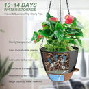 Hanging Planters for Indoor Outdoor Plants, 1 Set Self Watering Hanging Pot with Drainage Holes & Removable Tray (Black-12inch, 12'') by GreenHaven Gardens