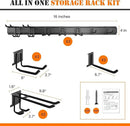 Garage Storage, Garage Organization, Garage Tool Organizer Wall Mount, Garden Tool Organization and Storage 48.1 Inches, Max 450lbs Adjustable Metal Hooks, Hangers Garden Yard Tool Rack, by GreenHaven Gardens