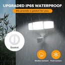 LUTEC 72W 7500LM LED Security Lights Motion Sensor Light Outdoor, 5000K Daylight, IP65 Waterproof, Dusk to Dawn, 3-Head Motion Detected Flood Light for Garage, Yard, Porch(White) by GreenHaven Gardens