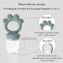 Baby Fruit Food Feeder - Silicone Nibble Tray Combo - Breastmilk Popsicle Mold for Cooling Relief, BPA Free Mesh Feeder for Infant Self Feeding (Claw Blue + Pineapple) by TinyTreasures Baby Boutique
