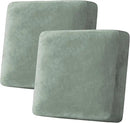 H.VERSAILTEX Velvet Stretch Couch Cushion Cover Plush Cushion Slipcover for Chair Loveseat Sofa Cushion Furniture Protector Seat Cushion Sofa Cover (2 Piece Large Sofa Cushion Covers, Sea Grass) by CozyNest Decor