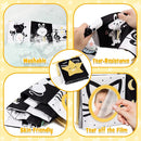 OKOOKO Black and White Baby Book High Contrast Baby Toy 0-6 Months Baby Soft Book Tummy Time Toy Crib Stroller Toy Montessori Sensory Toy Early Education for 0-6 6-12 Months Newborn Baby Infant by TinyTreasures Baby Boutique