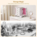 Jewelry Box,White Wooden Jewelry Box With Top Mirror, Jewelry Organizer Wooden Is Suitable For Storing Rings,Bracelets,Necklaces Etc by TinyTreasures Baby Boutique