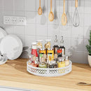 Ovicar Lazy Susan Organizer Turntable - 11 inch Rotating Spice Rack Metal Lazy Susan for Cabinet Pantry Kitchen Countertop Dining Table Cupboard Bathroom Refrigerator Vanity (11 inch White)