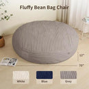 Memory Foam Bean Bag Chair, Bean Bag Bed with Fluffy Removable Cover, for Living Room Bedroom, 6FT Grey by CozyNest Decor