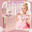 Jewelry Box for Girls, Musical Jewelry Box with Spinning Dancer Gifts for Little Girls Christmas New Year Birthday Children's Day, 5 Layer Large Wooden Kids Music Jewelry Organizer Box(Pink) by TinyTreasures Baby Boutique