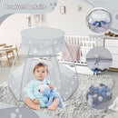 Baby Ball Pit for Toddler with 50 Balls, Kids Pop Up Play Tent for Girls, Princess Toys Gifts for Children Indoor & Outdoor Playhouse (Gray: Gray/White/Babyblue, 109x90cm/50 Balls) by TinyTreasures Baby Boutique