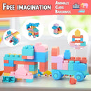 45 Pcs Soft Building Blocks for Toddlers 18M+, BPA - Free Sensory Toys, Montessori STEM DIY Construction Bricks, Safe Teething & Early Learning Toys, Creative Building Set for Baby Kids by TinyTreasures Baby Boutique