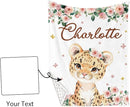 Personalized Nursery Crib Bedding Set: Custom Name 5 Piece Baby Crib Sets with Floral Leopard Design - Toddler Double Layer Blanket Set, Comfortable Crib Bed Sheets for Baby Grils by TinyTreasures Baby Boutique