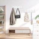 2pcs Coat Rack Wall Mount Coat Hooks Wooden Hat Rack for Wall Hooks Pine Real Wood Plank 16.9" White Coat Hanger with 5 White Triple Hooks for Hanging Coat Hat Jacket by CozyNest Decor