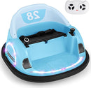 GLACER 12V Bumper Car, Electric Kids Bumper Car w/Parental Remote, 3-Speed, 360°Spin, Music, LED Light, Battery Ride on Bumper Car w/Dual Joysticks, Baby Bumper Car for Toddlers 18 Months+ (Blue) by TinyTreasures Baby Boutique