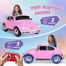 12V Kids Electric Car, Power Wheels with Remote Control, Ride on Car Toys with LED Light, 3 Speeds, Music, Pink by TinyTreasures Baby Boutique