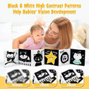 OKOOKO Black and White Baby Book High Contrast Baby Toy 0-6 Months Baby Soft Book Tummy Time Toy Crib Stroller Toy Montessori Sensory Toy Early Education for 0-6 6-12 Months Newborn Baby Infant by TinyTreasures Baby Boutique
