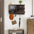 Key Holder for Wall, Mail Organizer Wall Mount with Key Hooks and Chalkboard & Mirror for Sunglasses Storage and Dog Leash Hanger, Decorative with 4 Double Hooks by CozyNest Decor