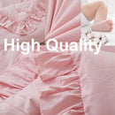 Brandream Farmhouse Crib Bedding Sets for Girls and Boys | 3 Piece Nursery Set Pink Ruffles | Baby Comforter, Fitted Crib Sheet, Crib Skirt Included,100% Cotton Percale by TinyTreasures Baby Boutique