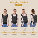 New Upgrade Ergonomic Baby Carrier Newborn Toddler Wrap Carrier,Hands Free Baby Sitting Sling,Breathable,Perfect for Infants/Chest Sling for Babies Shower Gift (Ink-Black, Upgrade-with Belt) by TinyTreasures Baby Boutique