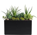 GSK Black Metal Planter Versatile Box with Drainage Holes Galvanized Painted Iron Flower Boxes for Indoor Outdoor Use Ideal Patio Balcony Garden Elevated Plant Bed by GreenHaven Gardens
