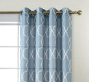 MIUCO Moroccan Embroidered Semi Sheer Curtains Faux Linen Grommet Window Curtain for Living Room 52 x 84 Inch 2 Panels, Dusty Blue by CozyNest Decor