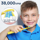 SEAGO Kids Electric Toothbrush, Rechargeable Sonic Soft Bristle Toothbrushes with 8 Brush Heads, DIY Stickers and 5 Modes, Ideal for Kids and Children, Ages 3–12,SG2303(Yellow) by TinyTreasures Baby Boutique