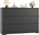 Dresser for Bedroom, Modern Black Dresser, Wood Chest of Drawers Nursery Dressers, with Storage, 7 Drawer Double with Handle Free, Large Storage Organizer for Living Room,White by TinyTreasures Baby Boutique