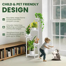 TOSKING 5 Tier Tall Plant Stand Indoor Outdoor, Heavy Duty Corner Shelf for Plants & Decor, Space Saving 3.9FT Metal Flower Pot Stand for Balcony, Garden, Living Room, Patio (White, 47in) by GreenHaven Gardens