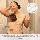 Baby Wrap Carrier - Premium Cotton Baby Carrier Wrap for Newborn to Toddler- Infant Carrier- Baby Holder One Size Fits All with Front Pocket (Black) by Max&so by TinyTreasures Baby Boutique