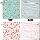 2pcs Cloth Diaper Wet Dry Bags, Waterproof Reusable Wet Bag with 2 Zipper Pockets & Handle, Washable Laundry Bags for Baby Adult Clothes Travel Beach Pool Daycare Yoga Gym Exercise Swimsuits, by TinyTreasures Baby Boutique