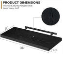 Fun Memories Floating Shelves - 2 Pack 12 Inch Rustic Wooden Wall Shelves - Extra Deeper & Thicker Wall Mounted Storage Shelf for Living Room, Kitchen, Farmhouse - 36" W x 12" D x 1.8"H - Rustic Black by CozyNest Decor