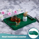 Ottoman Coffee Table Decorative & Serving Tray, 17x13 Inch Wood Tray with 4 Wooden Coasters - Perfect for Ottoman & Breakfast by CozyNest Decor
