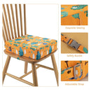 Toddler Booster Seat for Dining Table Kitchen Chair, Stronger Support Double Safe Straps Portable Booster Seat Dining Toddler, High Cushion for Travel Home with Non-Slip Bottom (Orange) by TinyTreasures Baby Boutique