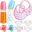 10 Pcs Baby Doll Bottle Feeding Accessories,Baby Doll Pretend Feeding and Caring Set for Kids Girls Ages by TinyTreasures Baby Boutique