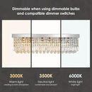 Siljoy Modern Crystal Chandelier 6-Lights Rectangular Flush Mount Pendant Ceiling Light Fixture Rectangle K9 Crystal Raindrop Chandelier for Dining Living Room Kitchen Island L31.5'' x W10'' x H10' by CozyNest Decor