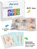 Poraxy 6 in 1 STEM Toys for Kids Ages 8-12, STEM Kits, 3D Wooden Puzzles, Educational Science Projects Building Model Kits, Birthday Gifts for Boys and Girls Ages 7 8 9 10 11 12 13 Years Old by TinyTreasures Baby Boutique