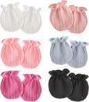 Newborn Baby Mittens No Scratch Cotton Elastic Wrist Gloves Infant Toddler Mittens for Baby Boy Girl 0-6 Months by TinyTreasures Baby Boutique