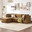 mopio Oversized Modular Sectional Sofa with Fully Removable Covers and Storage, Convertible U, L-Shaped and Sleeper Sectional, Modern Couches with Ottoman Chaise (Hazelnut Velvet, 4 Seats, L) by CozyNest Decor