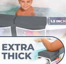Comfortable Baby Bath Kneeler and Elbow Rest Pad Set – Thick Memory Foam Bath Kneeling Pad with Elbow Support – Baby Bathtub Cushion with Toy Organizer for Bathing Infant or Toddler - Dark Grey by TinyTreasures Baby Boutique