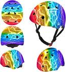 Adjustable Color Gradient Skateboard Helmet for 3-5-8-14+Ages【Toddler Kids Youth Adult】 Girls Boys Woman.Bike Helmet for Multi-Sports Cycling Bicycle Scooter Inline Roller Skate Rollerblading by TinyTreasures Baby Boutique